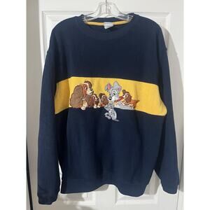 Vintage Disney Store Lady and the Tramp Fleece Sz L 90’s